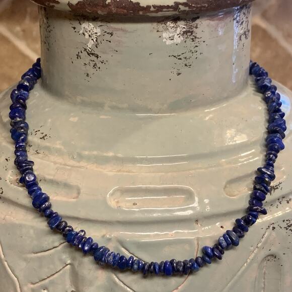 Jay King Necklace Sterling Silver and Lapis Chips by DTR - Picture 4 of 7